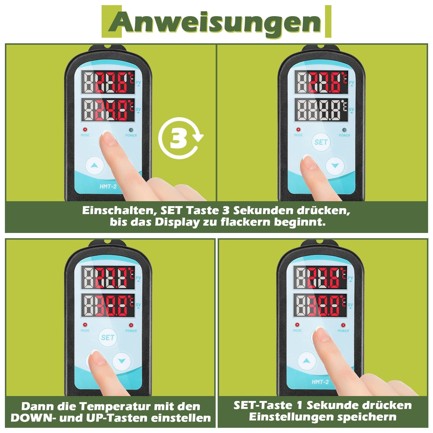 Jopassy Gewächshausheizung 60–240W mit Thermostat Timer und IP44 Frostschutz