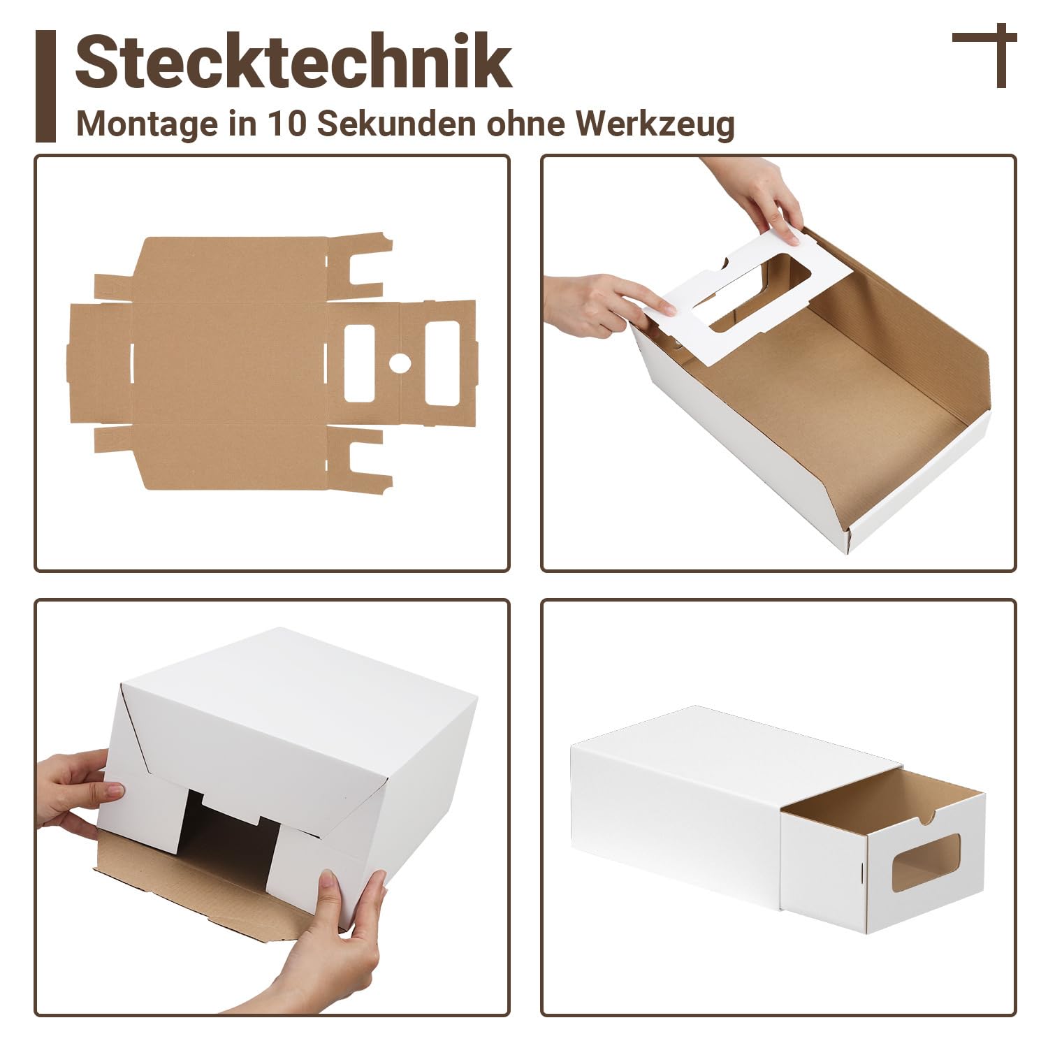 Jopassy Aufbewahrungsboxen 10er Set 33 x 30 x 35 cm mit Sichtfenster