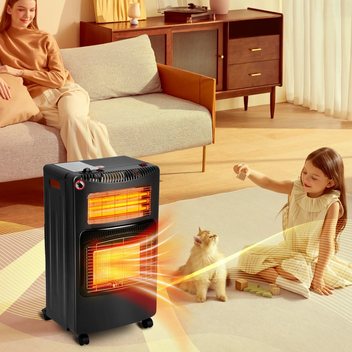 Jopassy Gasheizer 4200W mit Elektroheizung 1260W für Propan Butan bis 15 kg