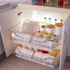 Jopassy Küchenschrank Auszug Korbauszug 30/40 50/60cm Teleskopschublade für Spülschrank