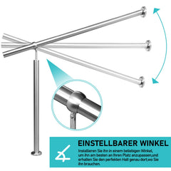 Jopassy Edelstahl Eingangsgeländer 80 bis 180 cm für Treppe