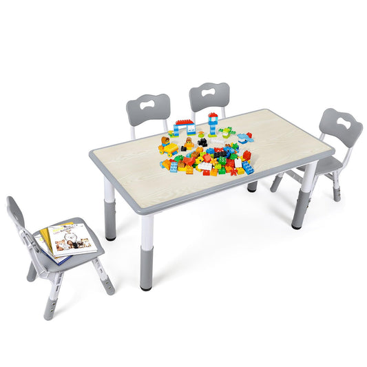 Jopassy Kindertisch 60/80/120 cm 7-fach höhenverstellbar als Mal- und Schreibtisch