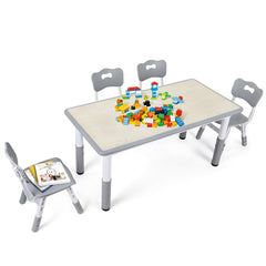 Jopassy Kindertisch 60/80/120 cm 7-fach höhenverstellbar als Mal- und Schreibtisch