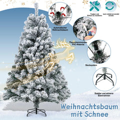 Jopassy Künstlicher Weihnachtsbaum 120/150/180 cm Schneebeflockt mit Metallständer