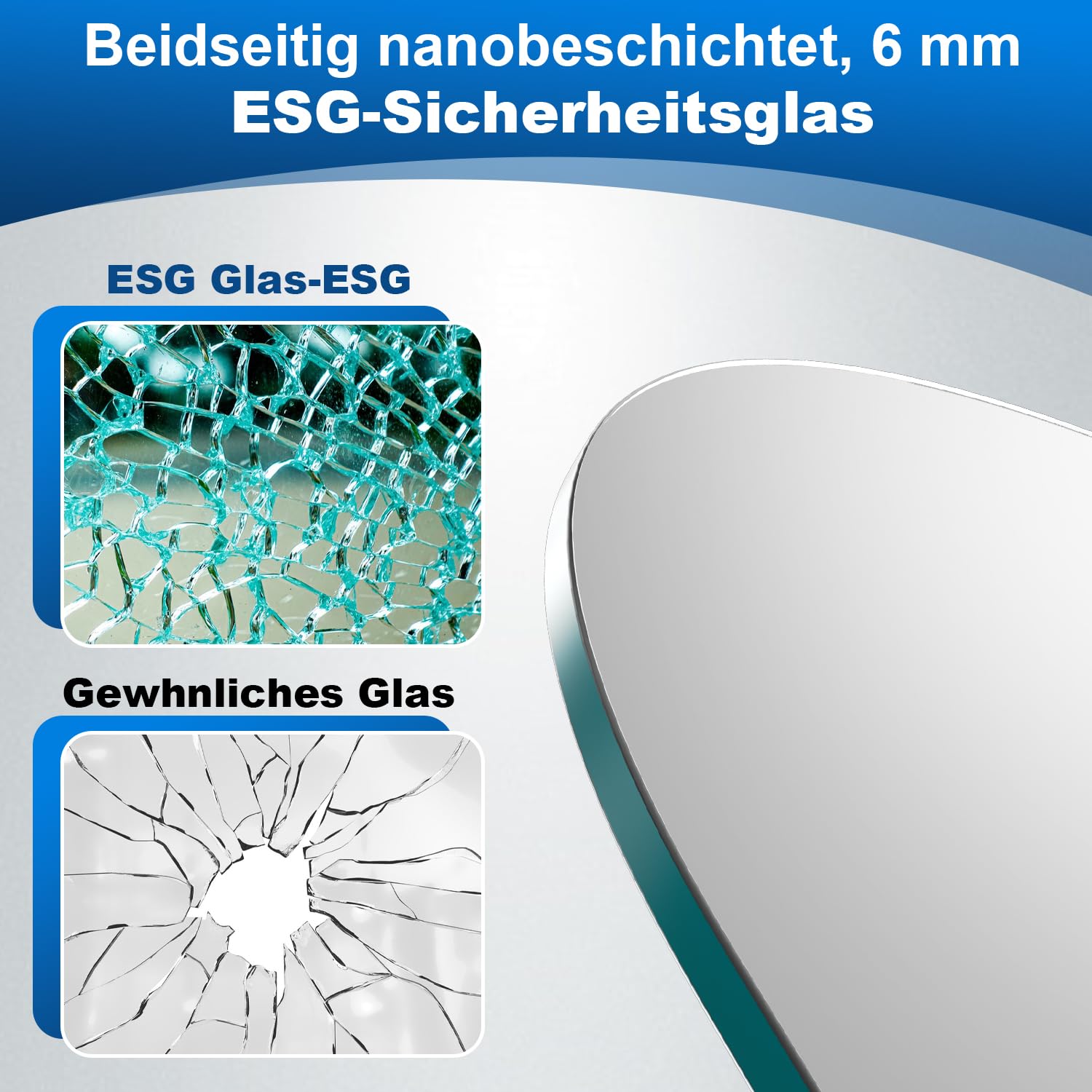 Jopassy Badewannenfaltwand aus 6 mm ESG Glas 180 Grad schwenkbar