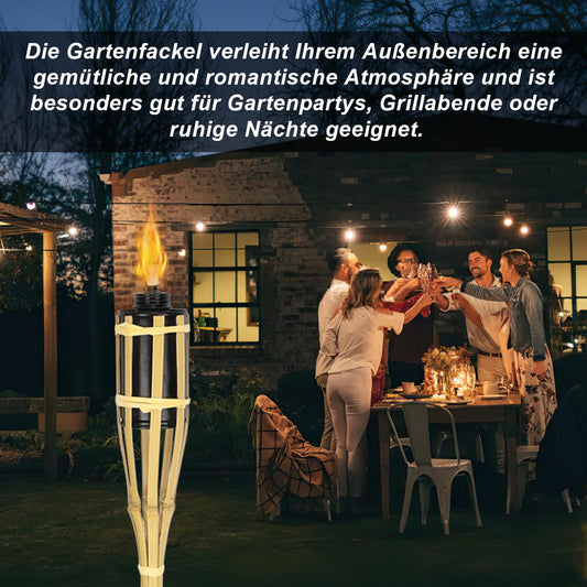 Jopassy Gartenfackeln 12er Set Bambus Ölfackeln 90 cm für Garten Party Camping