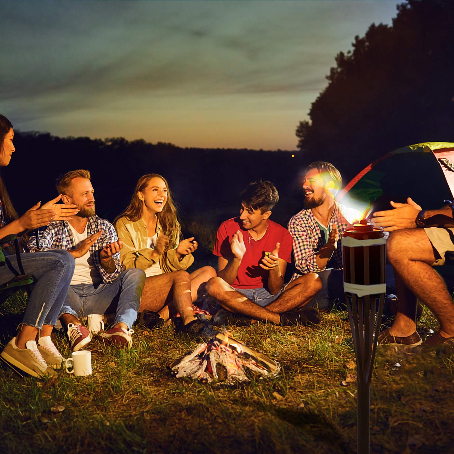 Jopassy Gartenfackeln 12er Set Bambus Ölfackeln 90 cm für Garten Party Camping