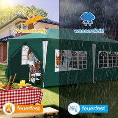 Jopassy Partyzelt wasserdicht 3x3 m 3x6 m Gartenzelt mit Seitenteilen