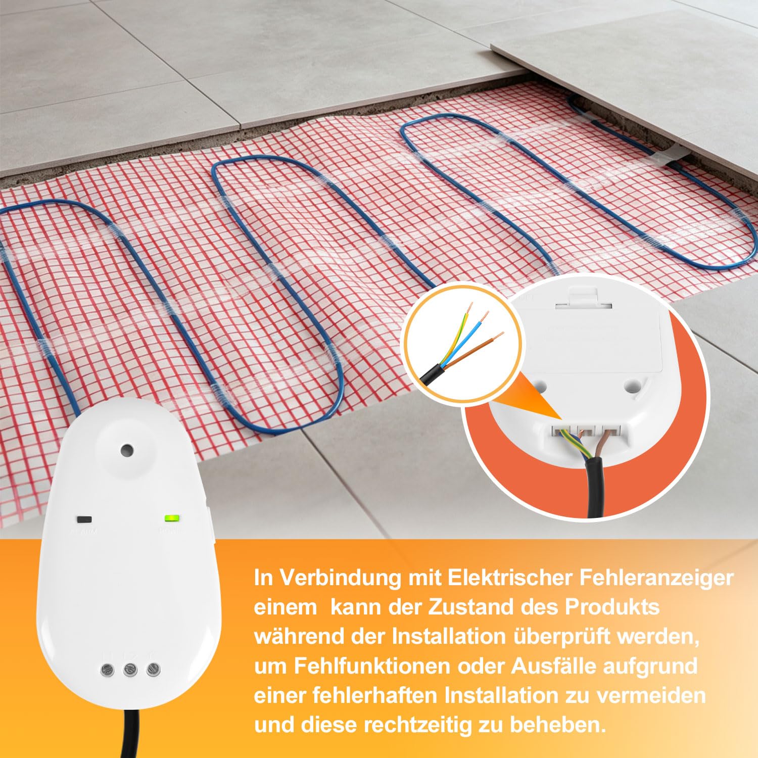 Jopassy Elektrische Fußbodenheizung 150 W/m² für 1–10 m² mit WLAN-Thermostat