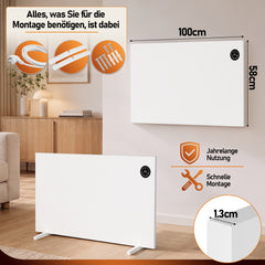 Jopassy Infrarotheizung 400/750/1000W mit Thermostat Tuya App und Fernbedienung