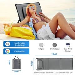 Jopassy Strandliege klappbar 158 cm mit Kissen und Tasche