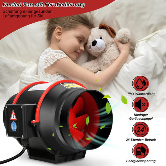 Jopassy Rohrventilator 100/150 mm EC Abluftventilator für Bad Küche Growzelt