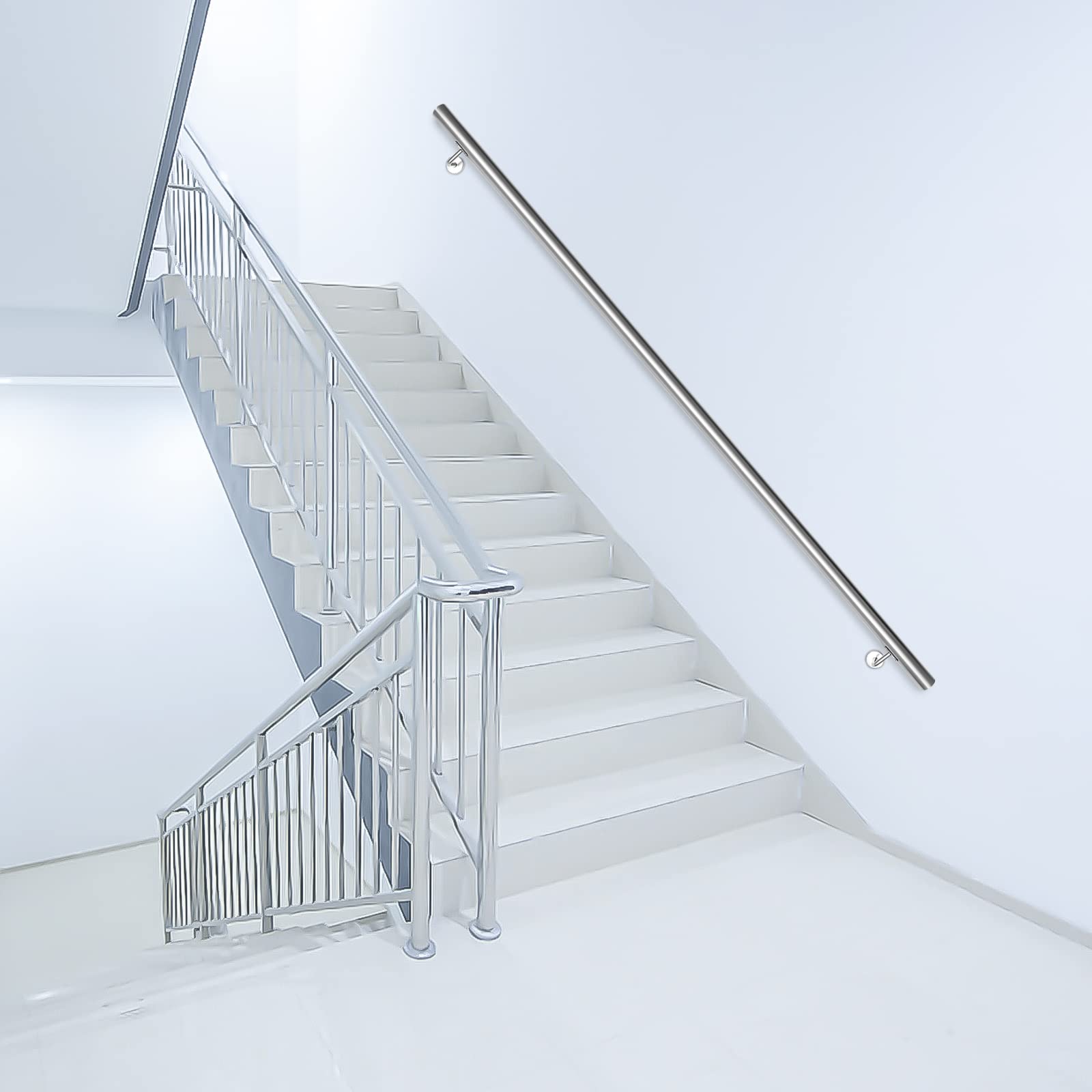 Jopassy Edelstahl Wandhandlauf 50 bis 200 cm für Treppe