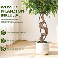 Jopassy Ficus Kunstpflanze 120/150 cm im Topf naturgetreu für Wohnzimmer Büro