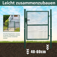 Jopassy Gartentor Metall Grün mit Schloss für Gartenzaun