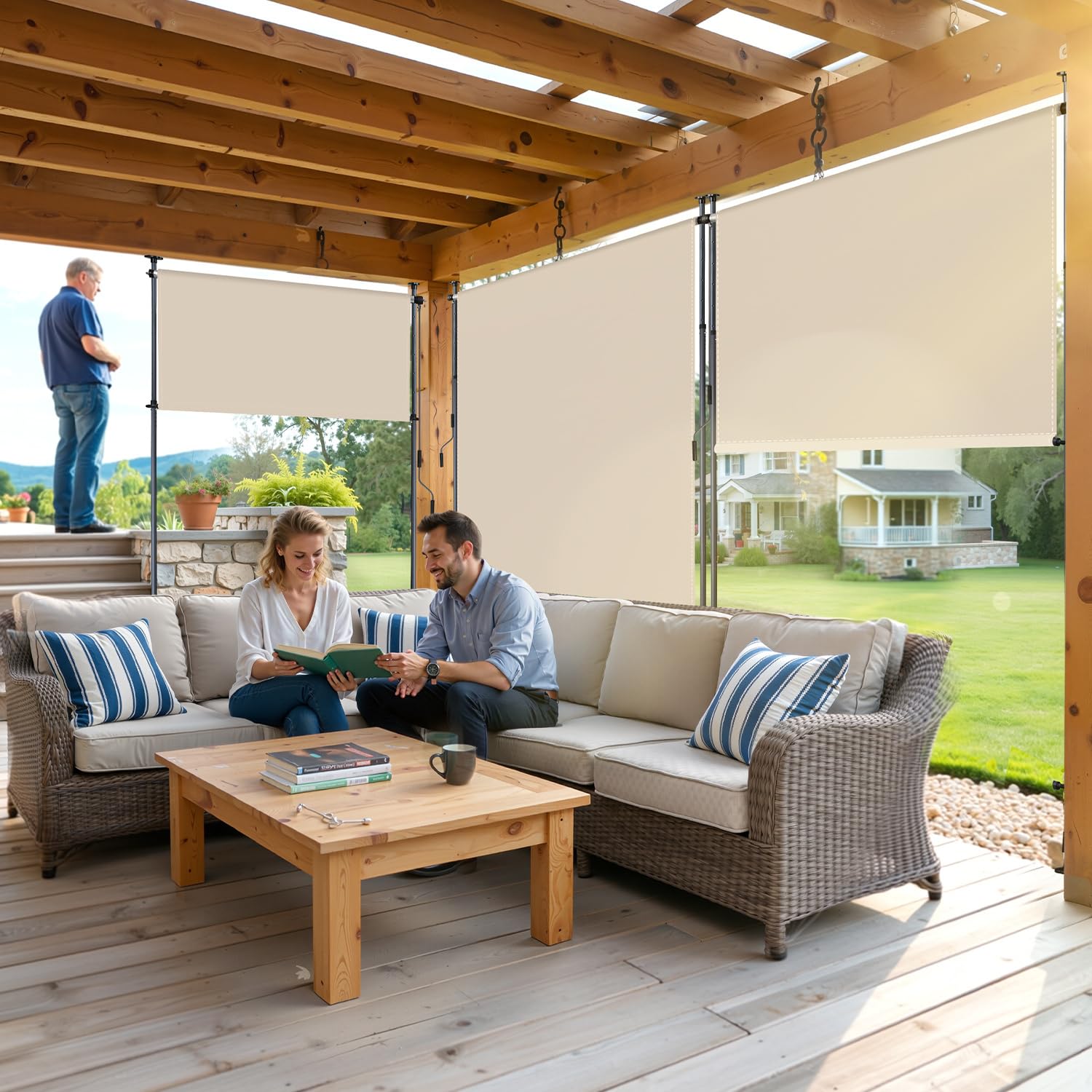 Jopassy Klemmmarkise Senkrechtmarkise ohne Bohren für Balkon