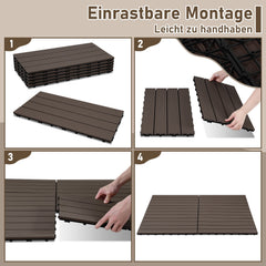 Jopassy WPC Terrassenfliesen 30x60 cm, Klickfliesen für Balkon & Garten, 1–5 m²
