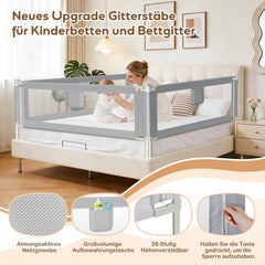 Jopassy Bettgitter Rausfallschutz 150/180/200cm mit Absenkfunktion für Kinderbett
