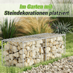 Jopassy Gabionenkorb 100x30x30 cm 2 Stück verzinkt für Gartenzaun