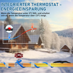 Jopassy Heizkabel mit Thermostat 2–18 m 17 W/m IP68 Frostschutz für Wasserleitung