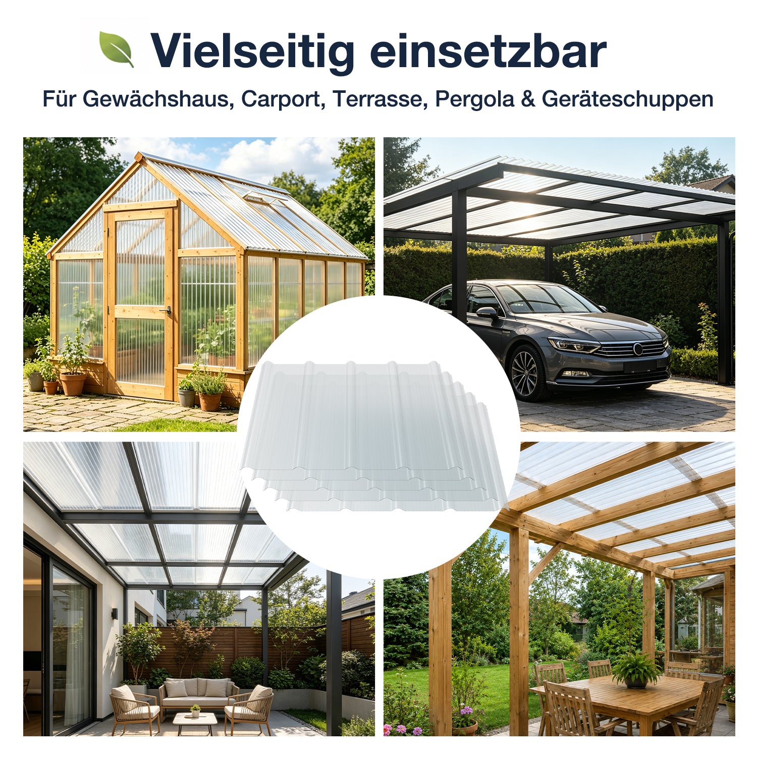 Jopassy FRP Wellplatten transparent für Dach und Gartenhaus