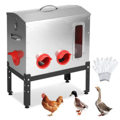 Jopassy Geflügelfutterautomat für 18–22,6 kg Futter mit 6/8 Fressöffnungen und Sichtfenster