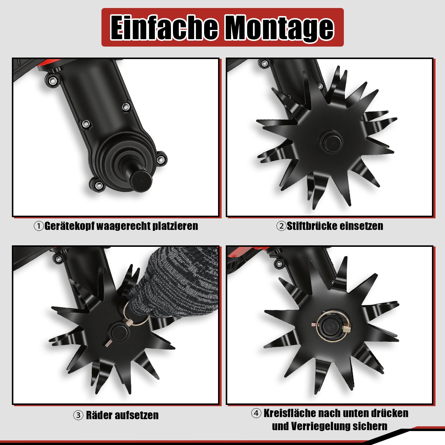 Jopassy Akku Motorhacke 400 W für kleine Gartenflächen