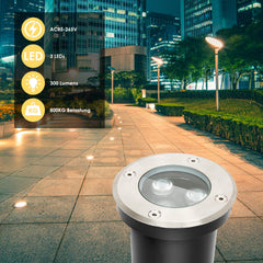 Jopassy LED Bodeneinbaustrahler Außen 3W IP67 Warmweiß für Garten Gehweg
