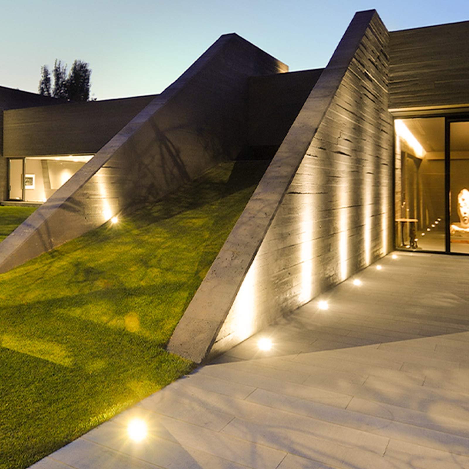 Jopassy LED Bodeneinbaustrahler Außen 3W IP67 Warmweiß für Garten Gehweg