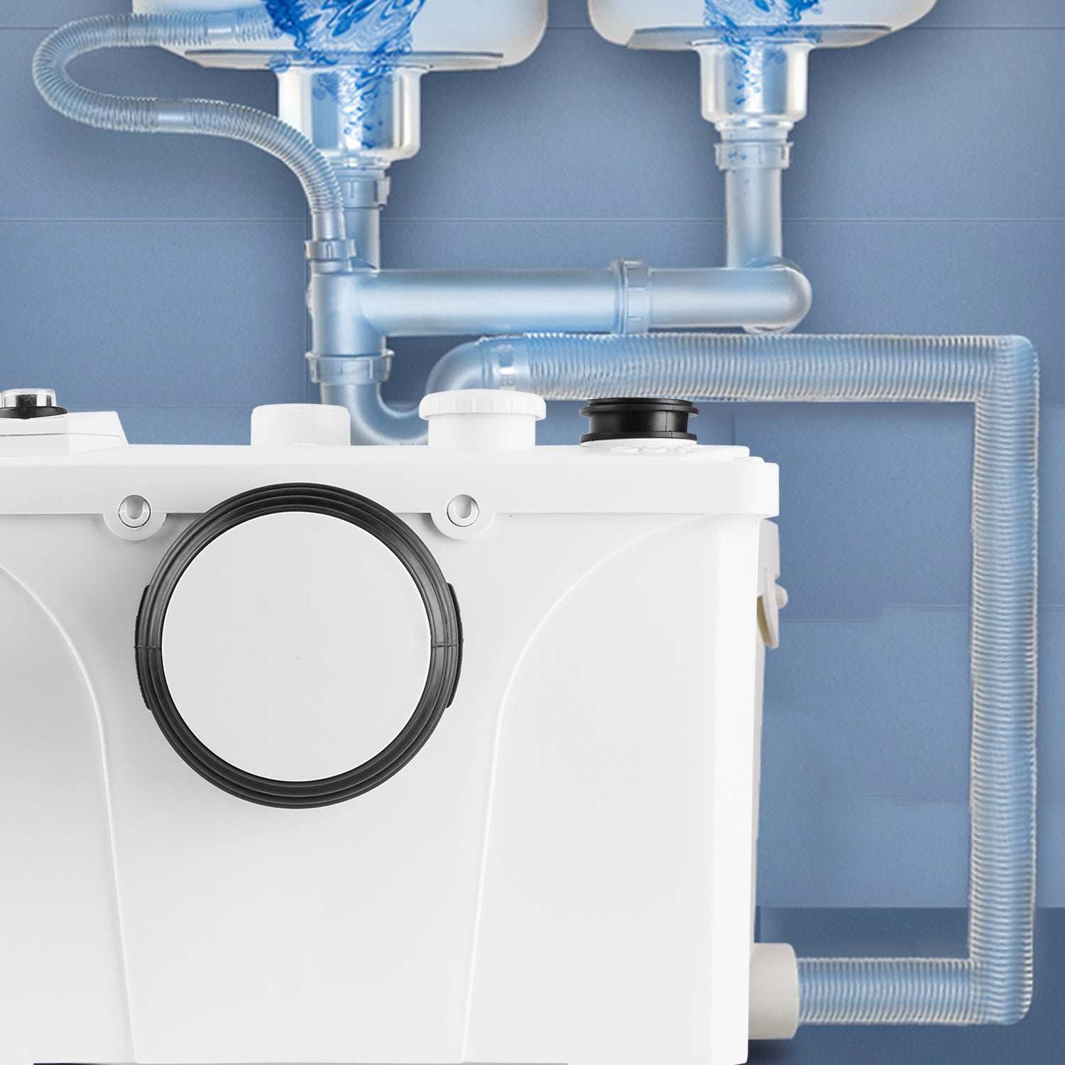 Jopassy Hebeanlage 700W 190 L/min mit 4 Zuläufen für Dusche Waschbecken und Waschmaschine