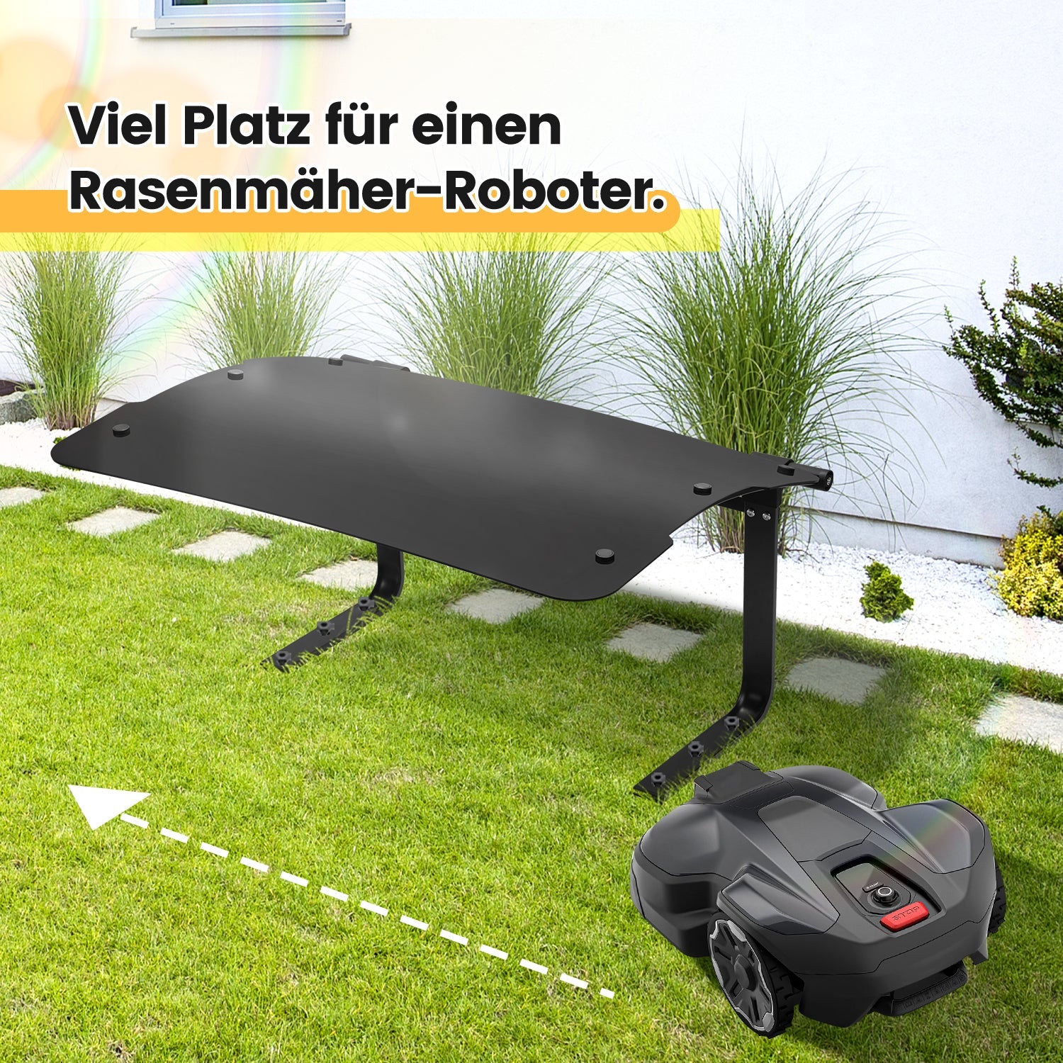 Jopassy Mähroboter Garage 73x57x40 cm klappbar Regenschutz für Rasenroboter