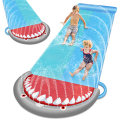 Jopassy Doppel-Wasserrutsche für den Garten ( mit 2 Bodyboard)