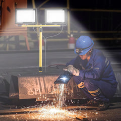Jopassy LED Arbeitsleuchte mit Stativ 2×50/100/200W IP66 6500K für Baustelle und Werkstatt