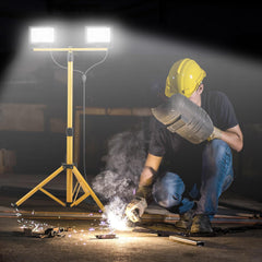 Jopassy LED Arbeitsleuchte mit Stativ 2×50/100/200W IP66 6500K für Baustelle und Werkstatt