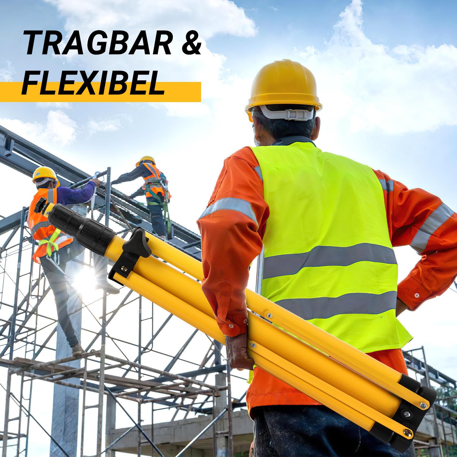 Jopassy LED Arbeitsleuchte mit Stativ 2×50/100/200W IP66 6500K für Baustelle und Werkstatt