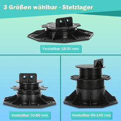 Jopassy Höhenverstellbare Stelzlager für Terrassenplatten