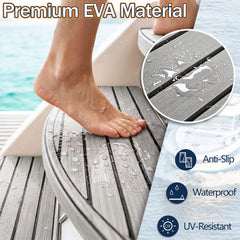 Jopassy EVA Bootsbodenmatte selbstklebend Teak Optik zuschneidbar