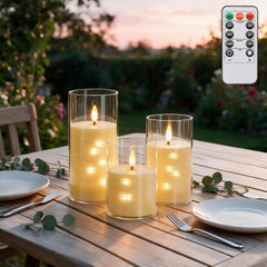 Jopassy LED Kerzen 3er/5er Set mit Lichterkette Fernbedienung und Timer