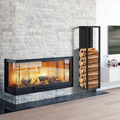 Jopassy Kaminholzregal 100/160 × 25 × 25 cm für Wand und Boden mit Tragetasche