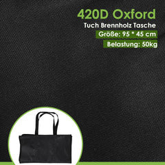 Jopassy Kaminholzregal 100/160 × 25 × 25 cm für Wand und Boden mit Tragetasche