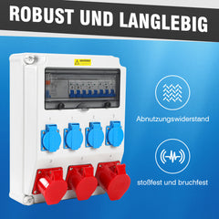 Jopassy Baustromverteilerkasten mit Fehlerstromschutzsteckdosen