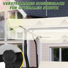 Jopassy 3 Sitzer Gartenschaukel mit Sonnendach bis 250 kg