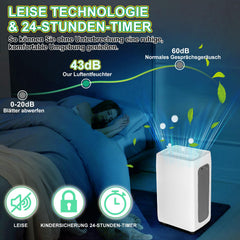 Jopassy Luftentfeuchter 12/20L pro 24h mit Timer LED Display und Wäschetrocknung für Keller und Wohnräume