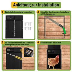 Jopassy Automatische Hühnerklappe mit Timer LCD Display