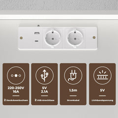 Jopassy Nachttisch mit LED Beleuchtung Ladestation und 2 Schubladen