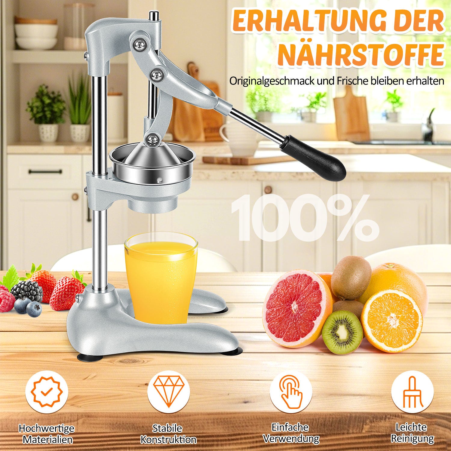Jopassy Handentsafter Aluminium mit Edelstahl Sieb