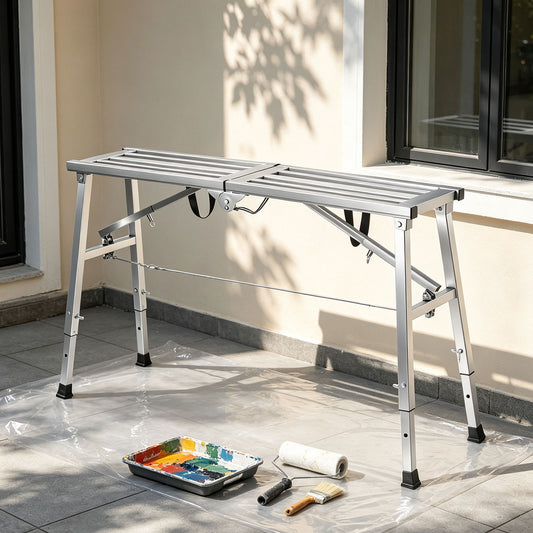 Jopassy Arbeitsplattform 120 × 29 cm Klappbar 3-fach Höhenverstellbar 56–80 cm bis 150 kg