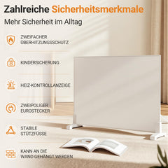 Jopassy Infrarotheizung 300/500/960W mit Thermostat Tuya App und Fernbedienung