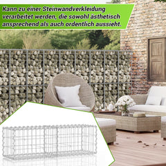 Jopassy Gabionenkorb 100x30x30 cm 2 Stück verzinkt für Gartenzaun