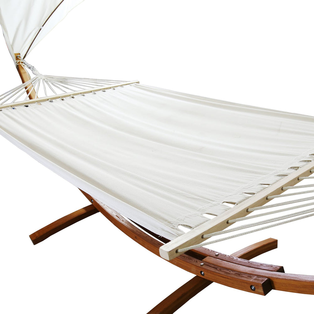 Jopassy Hängematten mit Gestell Outdoor Holz Hängematte mit Dach Hängemattengestell 200×150cm, Hängesessel 2 Personen Belastbarkeit 200kg